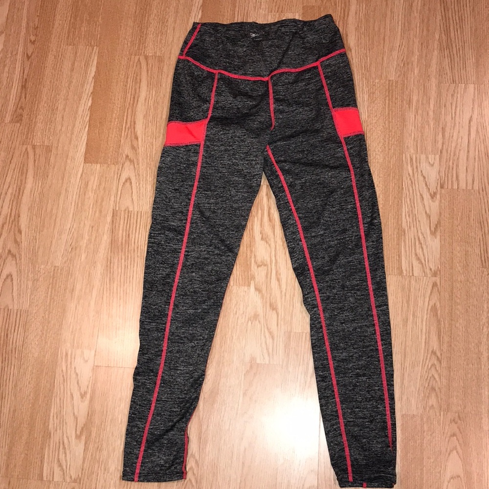 Charcoal grey and neon pink leggings size small